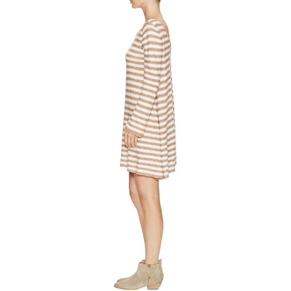 FREE PEOPLE Sweater Dress Women's Counting Stripe Swing Tunic Camel Mint Sz S - Picture 13 of 14